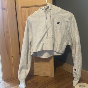 Cropped grey champion hoodie